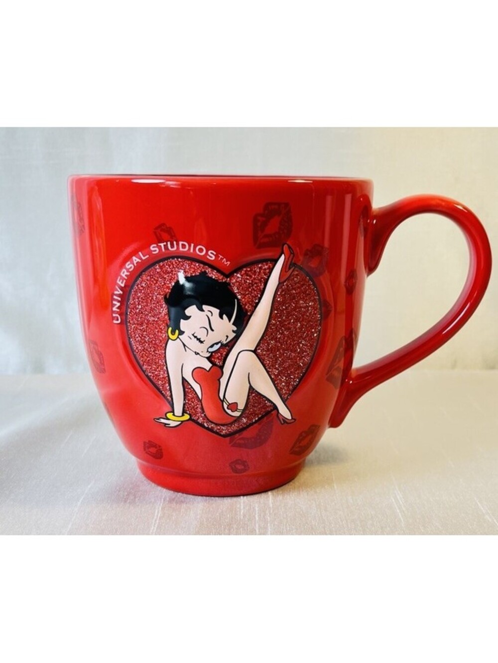 BETTY BOOP Universal Studios King Features 2006 Red GLITTEREDCoffee Mug LG